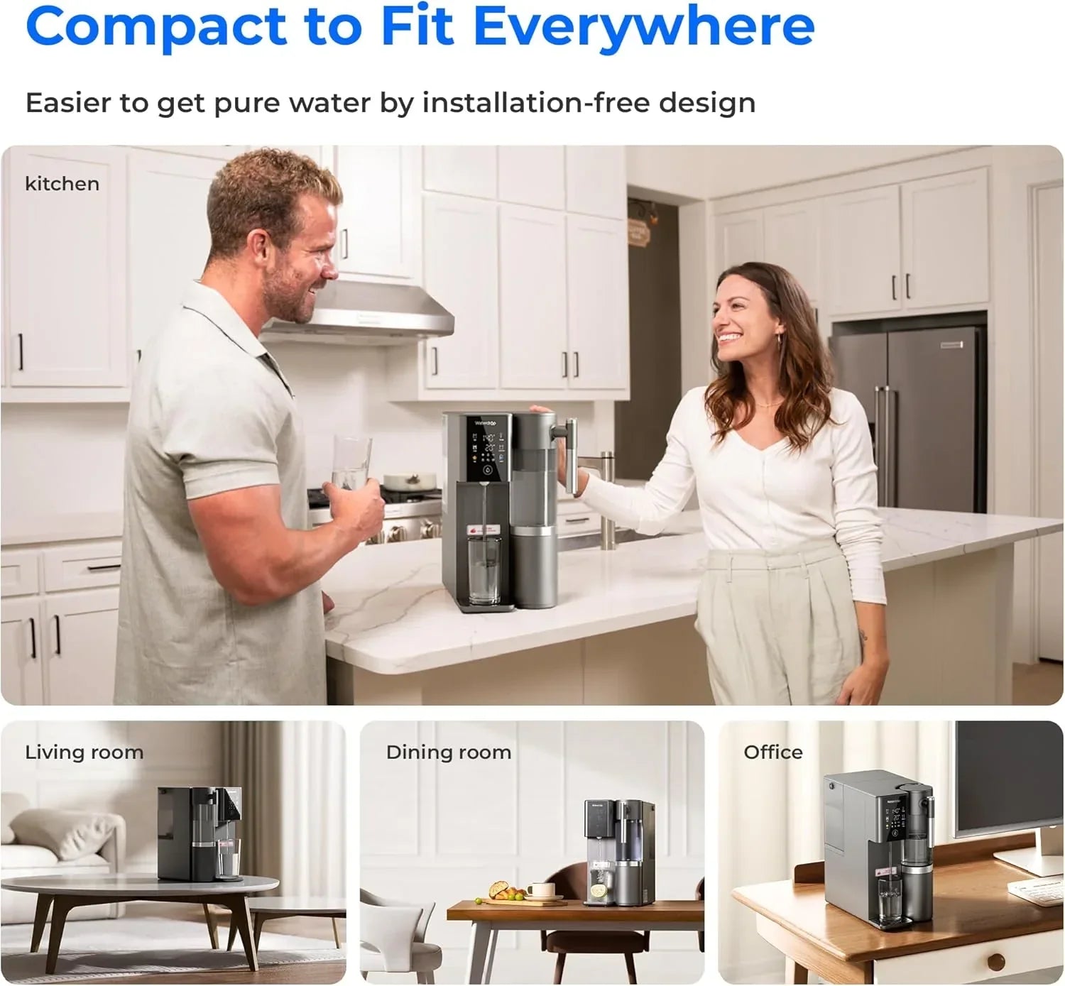 Waterdrop WD-A2 Countertop Reverse Osmosis System 3:1 Purified Water to Drain Ratio