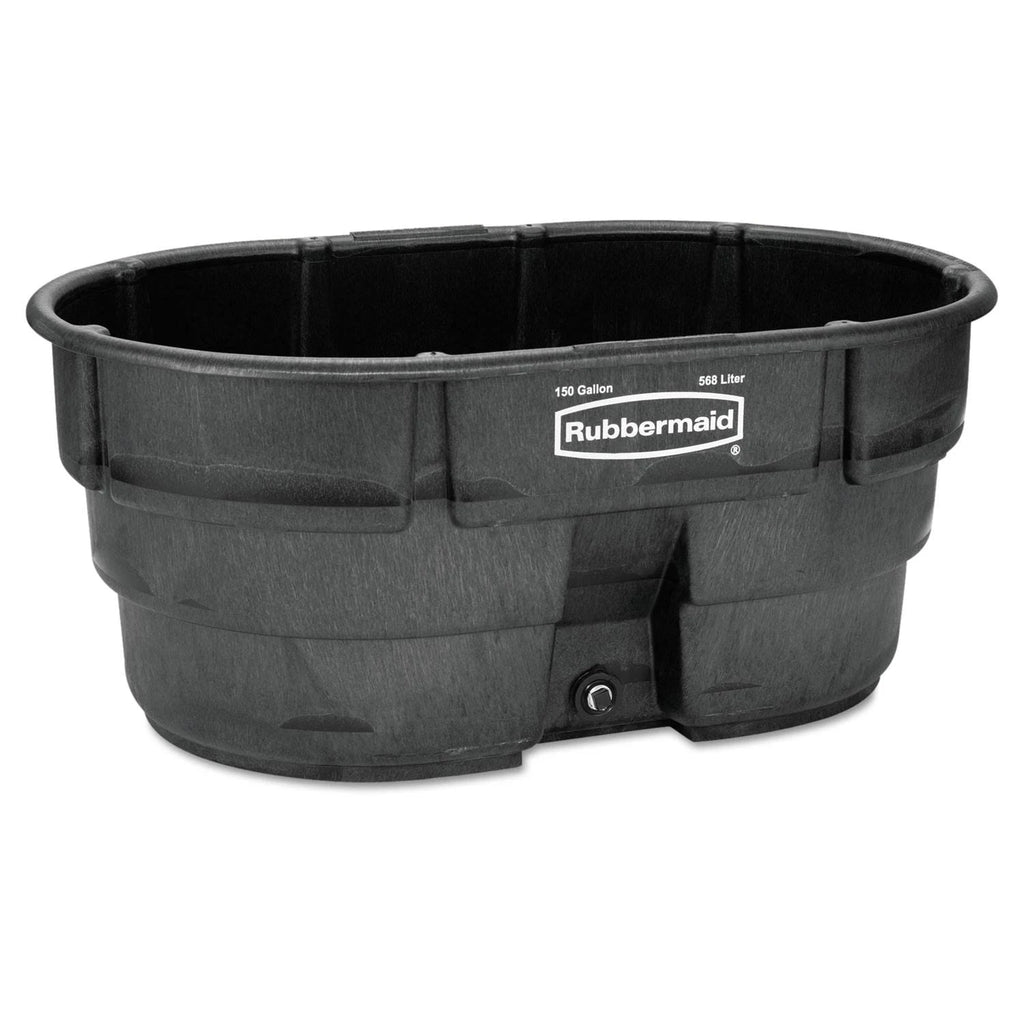 2025 Rubbermaid FG424500BLA Stock Tank, 150 Gal Capacity, Plastic, Black