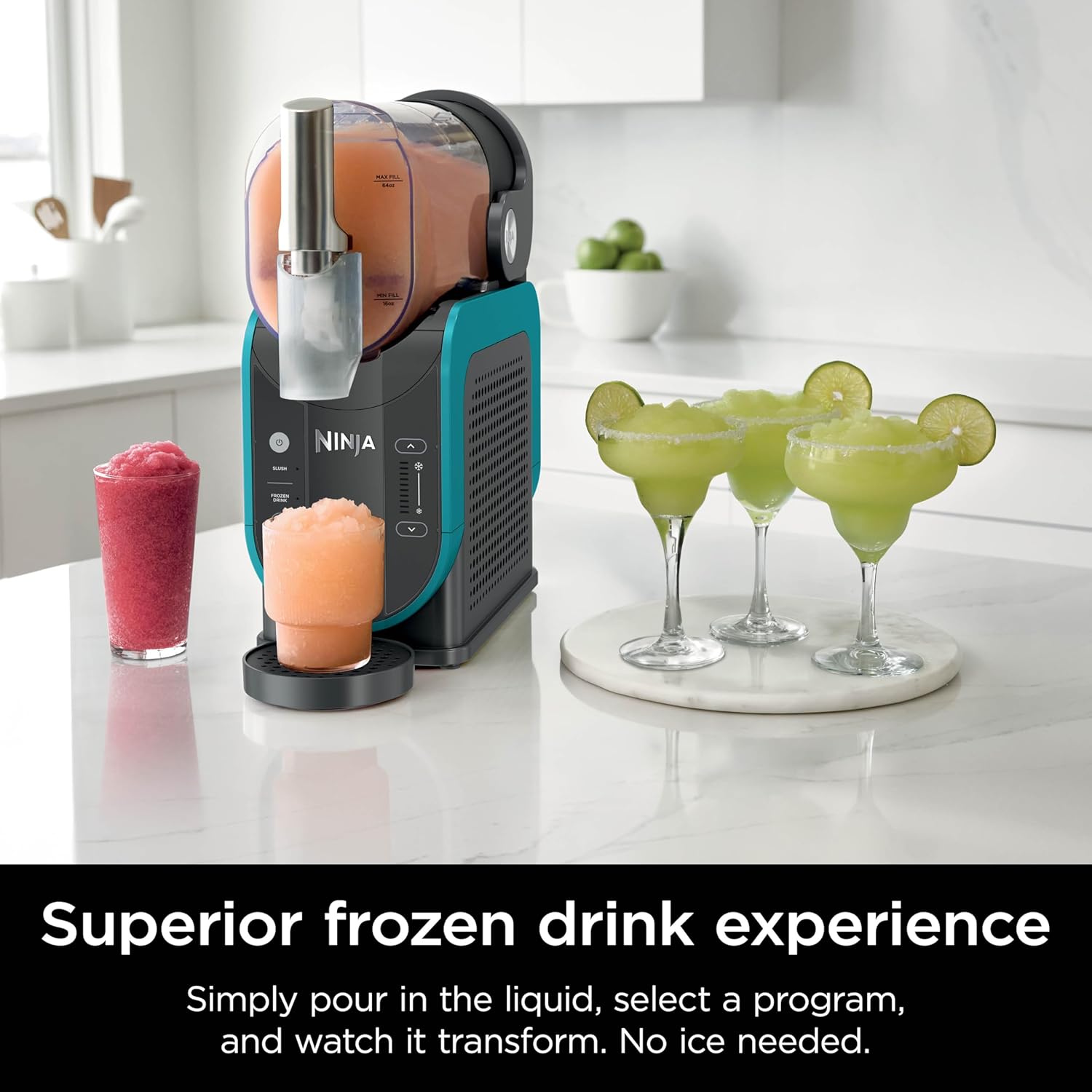 2025 88 oz. Frozen Drink & Slushie Machine, 5 Preset Programs, Margaritas, Frappés, and More, Premium Accents, Black, FS301